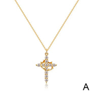 Eternal Grace – Cross & Crown Necklace