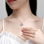 Silver Heart Shaped Necklace Bracelet Set for Women