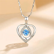 Silver Heart Shaped Necklace Bracelet Set for Women