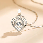 Silver Heart Shaped Necklace Bracelet Set for Women