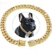 Cuban Chain Diamond Walking Metal Chain Collar