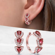 Luxury Trendy Blue Cubic Zirconia Hoop Earrings Wedding Party Elegant Accessories for Women Anniversary Gift New Jewelry