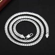 18K Gold/Silver 6mm Full Sideways Necklace - 8/18/20/24 Inch Chain for Women & Men: Fashion Wedding Engagement Jewelry