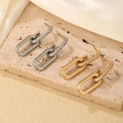 Luminous Spark Rectangle Zircon Earrings