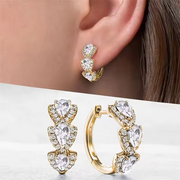 Luxury Trendy Blue Cubic Zirconia Hoop Earrings Wedding Party Elegant Accessories for Women Anniversary Gift New Jewelry