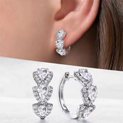 Luxury Trendy Blue Cubic Zirconia Hoop Earrings Wedding Party Elegant Accessories for Women Anniversary Gift New Jewelry