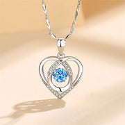 Silver Heart Shaped Necklace Bracelet Set for Women